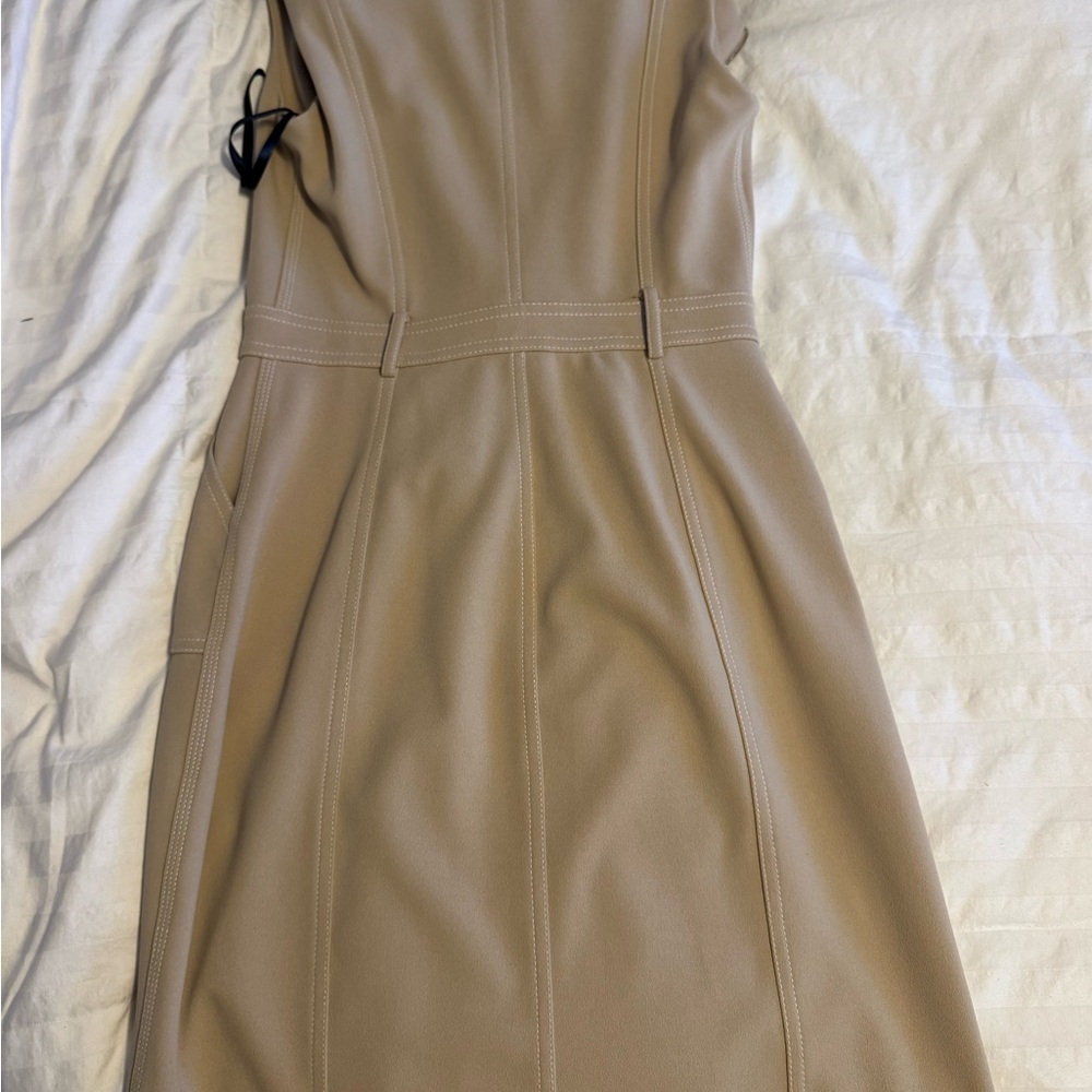 Elegant Tan Sleeveless Dress